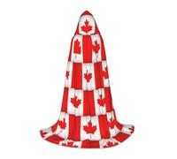 UVBDF Canadian Flag Renaissance Fair Outfit Hooded Cape For Teens Gothic Medieval Cosplay Costume Stage Theater