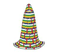 UVBDF Central African Flag Renaissance Fair Outfit Hooded Cape For Teens Gothic Medieval Cosplay Costume Stage Theater