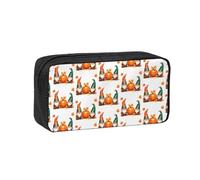 UVBDF Christmas Traditional Gnome Printed Pen Holder Large Capacity Storage Case Smooth Zipper Polyester Bag for Study Travel Workspace