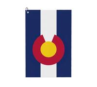 UVBDF Colorado State Flag Golf Towel,Microfiber Golf Towels For Golf Bag,Waffle Pattern Golf Towel With Carabiner Clip