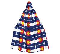 UVBDF Colorado State Flag Polyester Hooded Cloak For Adult, Cosplay Wizard Witch Cape For Halloween, St. Patrick'S Day