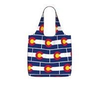 UVBDF Colorado State Flag Print Grocery Tote Reusable Packable Bag 25l Polyester Washable Travel Holiday Carryall