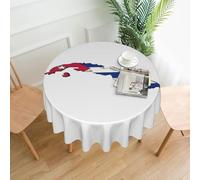 UVBDF Cuban Flag Map Print Multipurpose Round Tablecloth 60in Polyester Cover for Coffee Table Kitchen Desk Home Gift