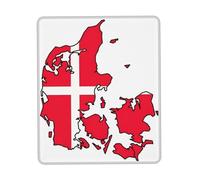UVBDF Danish Flag Map Anti-Fray Stitched Edges, Premium-Textured Surface, Non-Slip Rubber Base, Gaming Mouse Mat