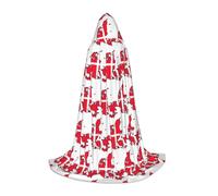 UVBDF Danish Flag Map Renaissance Fair Outfit Hooded Cape For Teens Gothic Medieval Cosplay Costume Stage Theater