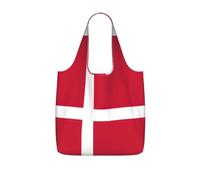 UVBDF Danish Flag Print Grocery Tote Reusable Packable Bag 25l Polyester Washable Travel Holiday Carryall