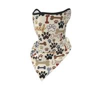 UVBDF Dog Bones Paw Face Cover Scarf, Breathable for Running Camping Climbing