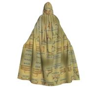 UVBDF European Landmarks Illustrate Polyester Hooded Cloak For Adult, Cosplay Wizard Witch Cape For Halloween, St. Patrick'S Day