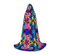UVBDF Exotic Tribe Tie Dye Style Renaissance Fair Outfit Hooded Cape For Teens Gothic Medieval Cosplay Costume Stage Theater