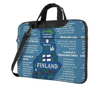UVBDF Finland Map With Various Feat Print Minimalist Laptop Bag Simple Lightweight Portable Shoulder Bag For Men Birthday Gift