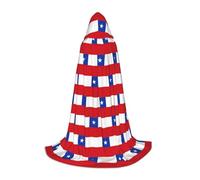 UVBDF Flag Of Chile Renaissance Fair Outfit Hooded Cape For Teens Gothic Medieval Cosplay Costume Stage Theater