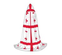 UVBDF Flag Of Georgia Renaissance Fair Outfit Hooded Cape For Teens Gothic Medieval Cosplay Costume Stage Theater