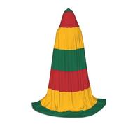 UVBDF Flag Of Lithuania Renaissance Fair Outfit Hooded Cape For Teens Gothic Medieval Cosplay Costume Stage Theater