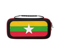 UVBDF Flag of Myanmar Carrying Storage Case for Switch,Large Switch Cases,with 20 Game Cards for Switch Controller