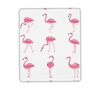 UVBDF Flamingos On White Anti-Fray Stitched Edges, Premium-Textured Surface, Non-Slip Rubber Base, Gaming Mouse Mat