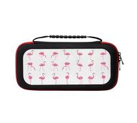 UVBDF Flamingos On White Carrying Storage Case for Switch,Large Switch Cases,with 20 Game Cards for Switch Controller