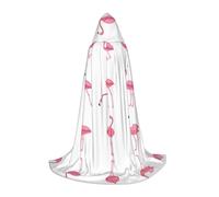 UVBDF Flamingos On White Renaissance Fair Outfit Hooded Cape For Teens Gothic Medieval Cosplay Costume Stage Theater