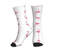 UVBDF Flamingos On White Sports Running Socks For Women Men, Breathable, Soft And Skin Friendly For Gym,Running,Sport