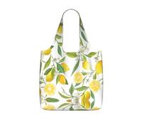 UVBDF Fresh Tropical Lemons Print Grocery Tote Reusable Packable Bag 25l Polyester Washable Travel Holiday Carryall