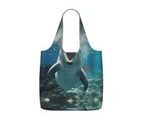 UVBDF Funny Animal Dolphin Print Grocery Tote Reusable Packable Bag 25l Polyester Washable Travel Holiday Carryall