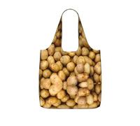 UVBDF Garden Potatoes Print Grocery Tote Reusable Packable Bag 25l Polyester Washable Travel Holiday Carryall