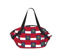 UVBDF Georgia Flag 2-in-1 Camping Blanket Tote, Waterproof Stylish Printed Outdoor Bag for Beach Park and Picnic