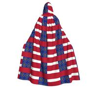 UVBDF Georgia State Flag Polyester Hooded Cloak For Adult, Cosplay Wizard Witch Cape For Halloween, St. Patrick'S Day