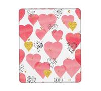 UVBDF Gold Red Heart Anti-Fray Stitched Edges, Premium-Textured Surface, Non-Slip Rubber Base, Gaming Mouse Mat