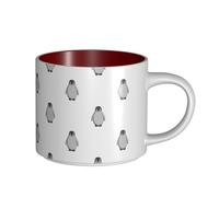 UVBDF Grey Penguin Printing Everyday Cups, Large-Capacity Ceramic Mugs Ideal for Gift, Smooth Rim, Durable for Daily Drinks
