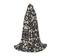 UVBDF Guitar Pattern Renaissance Fair Outfit Hooded Cape For Teens Gothic Medieval Cosplay Costume Stage Theater