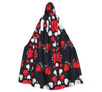 UVBDF Happy Valentine'S Day Polyester Hooded Cloak For Adult, Cosplay Wizard Witch Cape For Halloween, St. Patrick'S Day