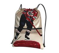 UVBDF Hockey Sports Print Lightweight Backpack with Drawstring Zipper, Adjustable Compartment for Beach Walking Tour