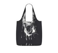 UVBDF Horror Ghost Skull Print Grocery Tote Reusable Packable Bag 25l Polyester Washable Travel Holiday Carryall