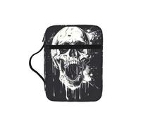 UVBDF Horror Ghost Skull Stylish Printed Bible Protection Bag Wear Resistant Case for Travel Church & Bible Class