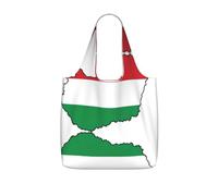 UVBDF Hungary Flag Map Print Grocery Tote Reusable Packable Bag 25l Polyester Washable Travel Holiday Carryall