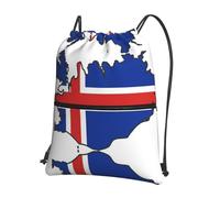 UVBDF Iceland Flag Map Print Lightweight Backpack with Drawstring Zipper, Adjustable Compartment for Beach Walking Tour