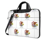 UVBDF Illinois State Flag Print Minimalist Laptop Bag Simple Lightweight Portable Shoulder Bag For Men Birthday Gift