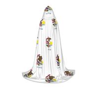 UVBDF Illinois State Flag Renaissance Fair Outfit Hooded Cape For Teens Gothic Medieval Cosplay Costume Stage Theater