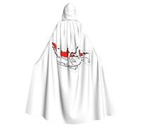 UVBDF Indonesian Flag Map Polyester Hooded Cloak For Adult, Cosplay Wizard Witch Cape For Halloween, St. Patrick'S Day