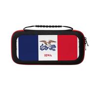 UVBDF Iowa State Flag Carrying Storage Case for Switch,Large Switch Cases,with 20 Game Cards for Switch Controller