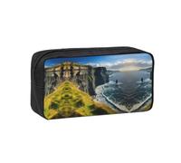 UVBDF Ireland Outdoors County Clare The Cliffs Printed Pen Holder Large Capacity Storage Case Smooth Zipper Polyester Bag for Study Travel Workspace