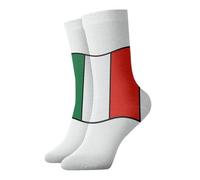 UVBDF Italian Flag Green White Red Breathable Comfort Socks, Moisture Wicking Soft Socks For Daily Wear And Gym