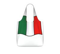 UVBDF Italian Flag Green White Red Print Grocery Tote Reusable Packable Bag 25l Polyester Washable Travel Holiday Carryall