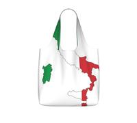 UVBDF Italian Flag Map Print Grocery Tote Reusable Packable Bag 25l Polyester Washable Travel Holiday Carryall
