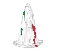 UVBDF Italian Flag Map Renaissance Fair Outfit Hooded Cape For Teens Gothic Medieval Cosplay Costume Stage Theater