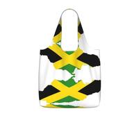 UVBDF Jamaica Flag Map Print Grocery Tote Reusable Packable Bag 25l Polyester Washable Travel Holiday Carryall