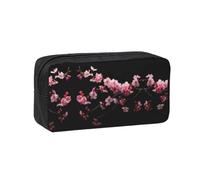 UVBDF Japanese Cherry Flowers Printed Pen Holder Large Capacity Storage Case Smooth Zipper Polyester Bag for Study Travel Workspace