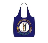 UVBDF Kentucky State Flag Print Grocery Tote Reusable Packable Bag 25l Polyester Washable Travel Holiday Carryall