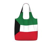 UVBDF Kuwaiti Flag Print Grocery Tote Reusable Packable Bag 25l Polyester Washable Travel Holiday Carryall