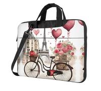 UVBDF Love Paris Tower Coffee Wine Perfume Bicycle Heart Print Minimalist Laptop Bag Simple Lightweight Portable Shoulder Bag For Men Birthday Gift